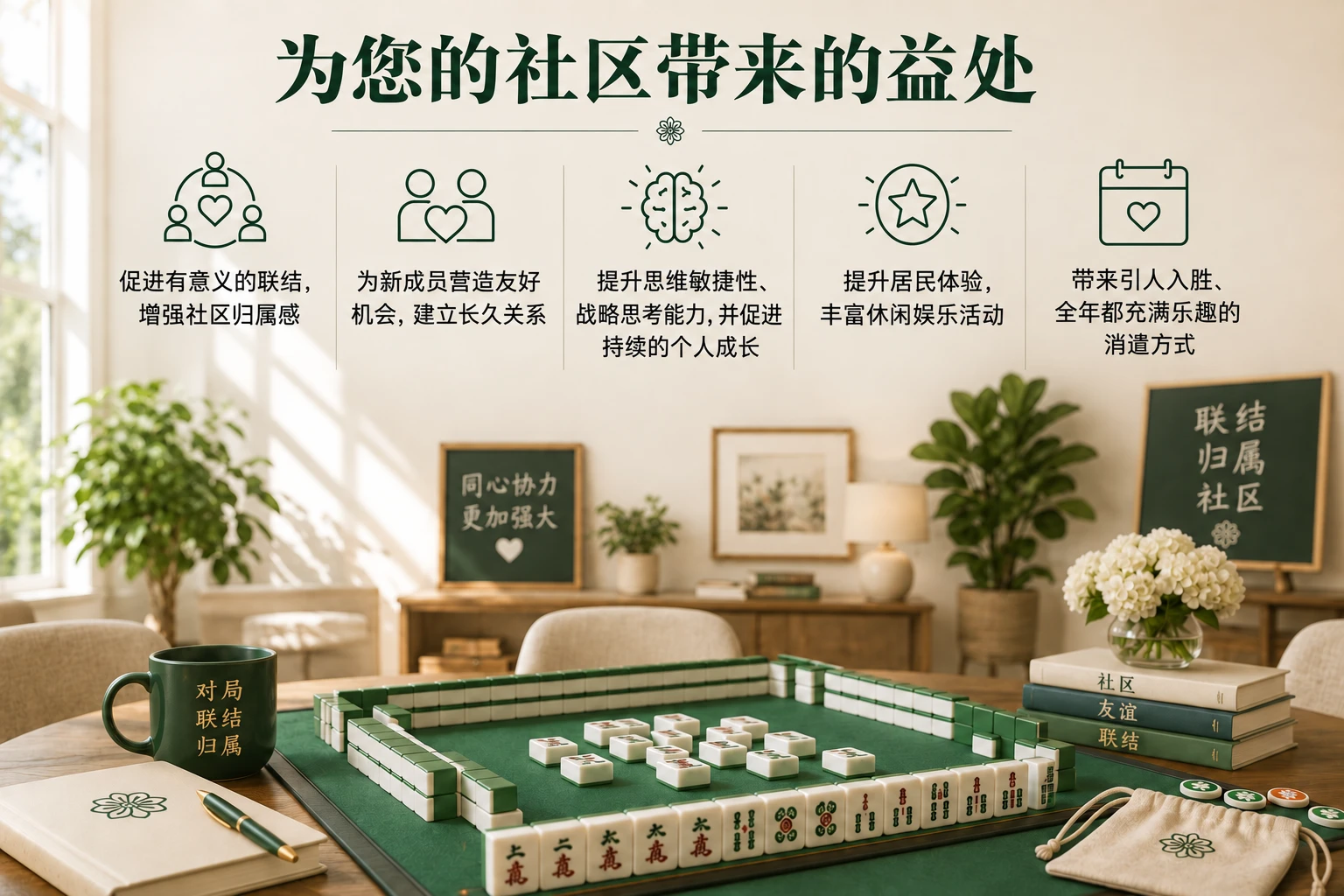麻将项目为老年及活力成年社区带来的益处:社交互动、居民参与和认知刺激