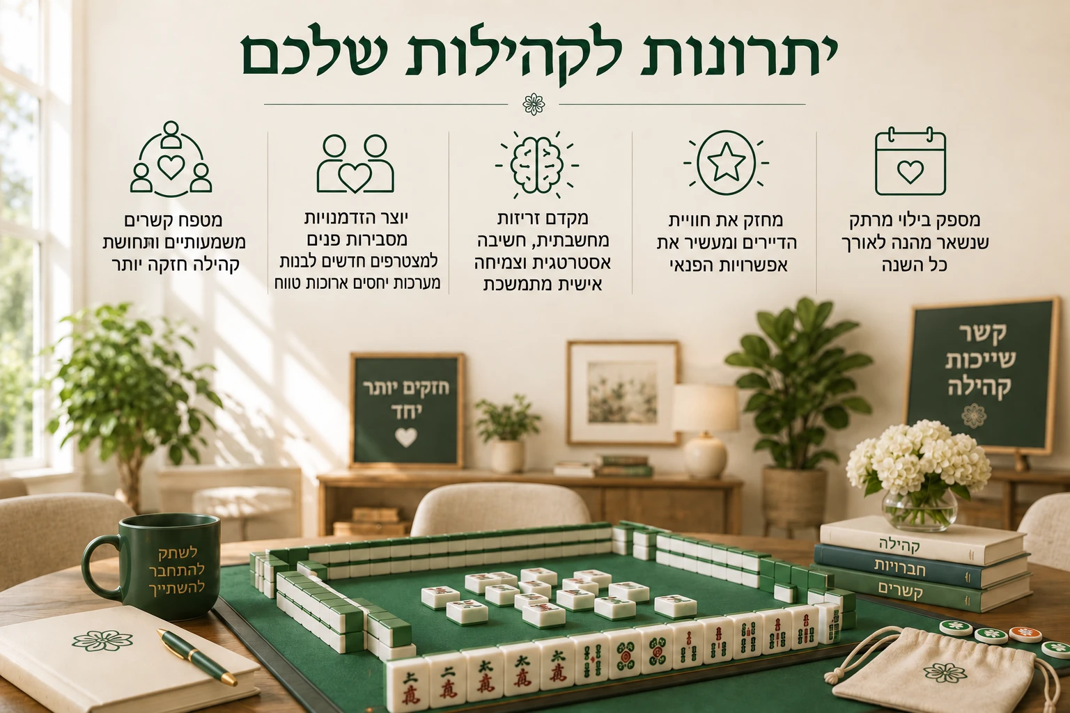 יתרונות תוכנית מהג'ונג לקהילות בכירים ומבוגרים פעילים: מעורבות חברתית, מעורבות דיירים וגירוי קוגניטיבי