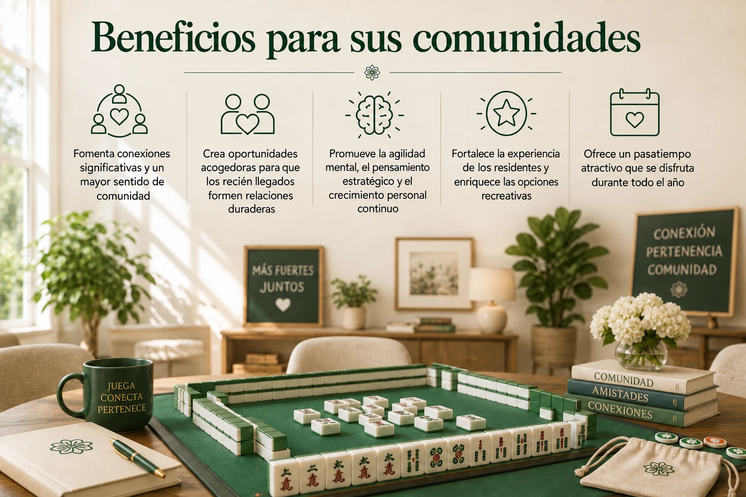 Beneficios de un programa de Mahjongg para comunidades de adultos mayores y adultos activos: interacción social, participación de los residentes y estimulación cognitiva