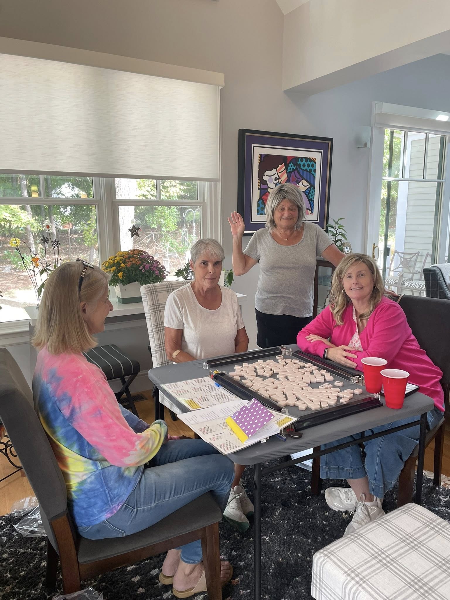 Students learning Mah Jongg at a class session